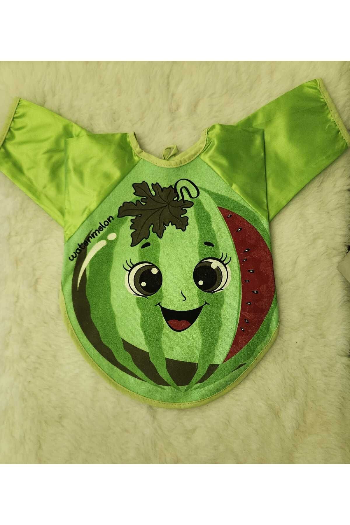 Mama önlüğü - karpuz desenli kollu