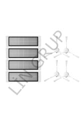 Xiaomi Vacuum Mop 2C  Robot Süpürge Uyumlu 8'li Yedek Parça Seti