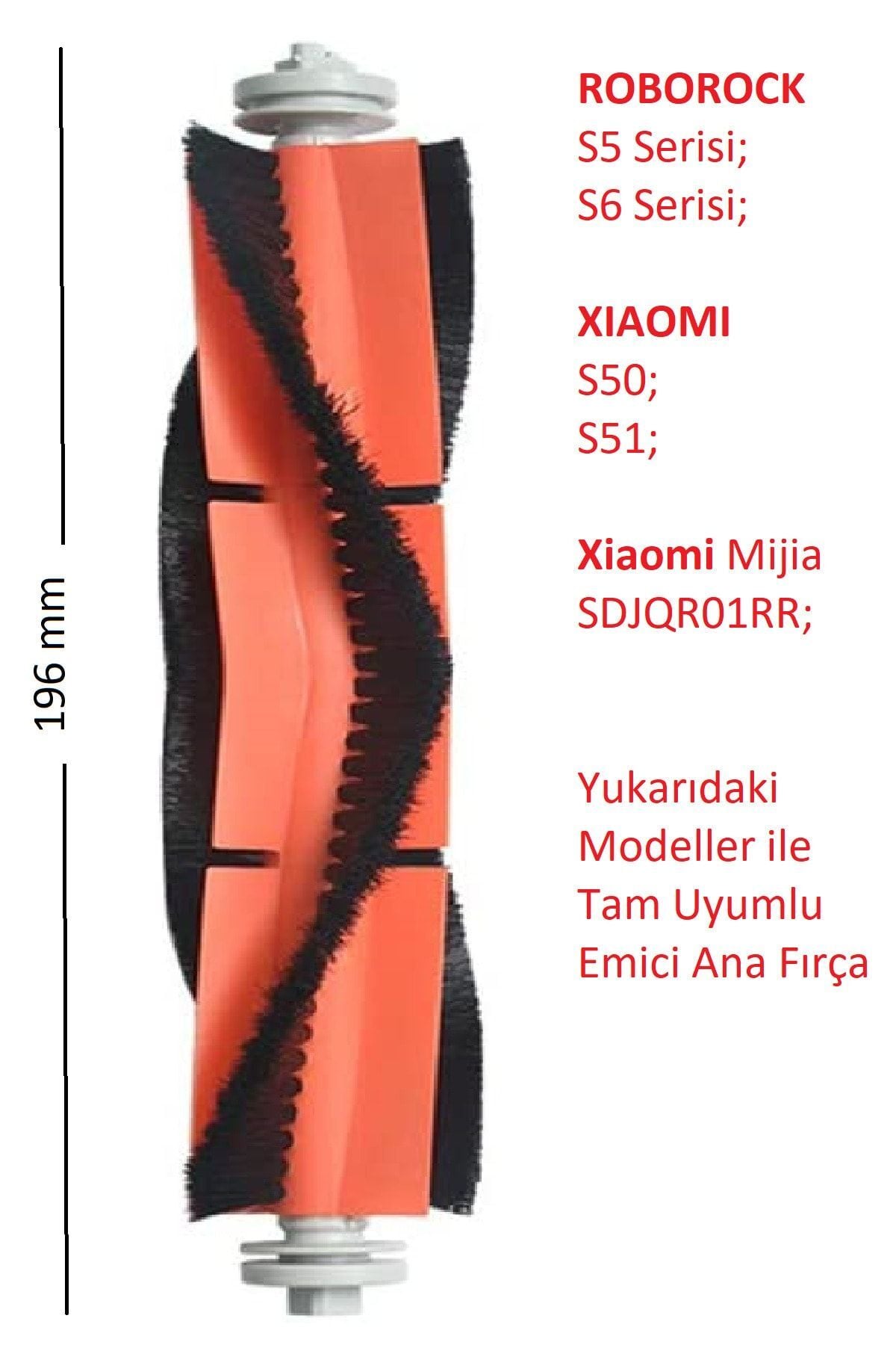 Roborock S5 S6 S50 S51 Xiaomi Mijia Sdjqr01rr Ana Fırça (Uyumlu Emici Ana Fırça - 1 Adet)