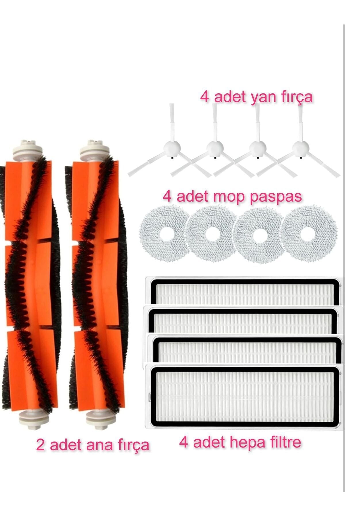 Xiaomi S10plus X10plus Dreame L10 ultra filtre fırça mop set