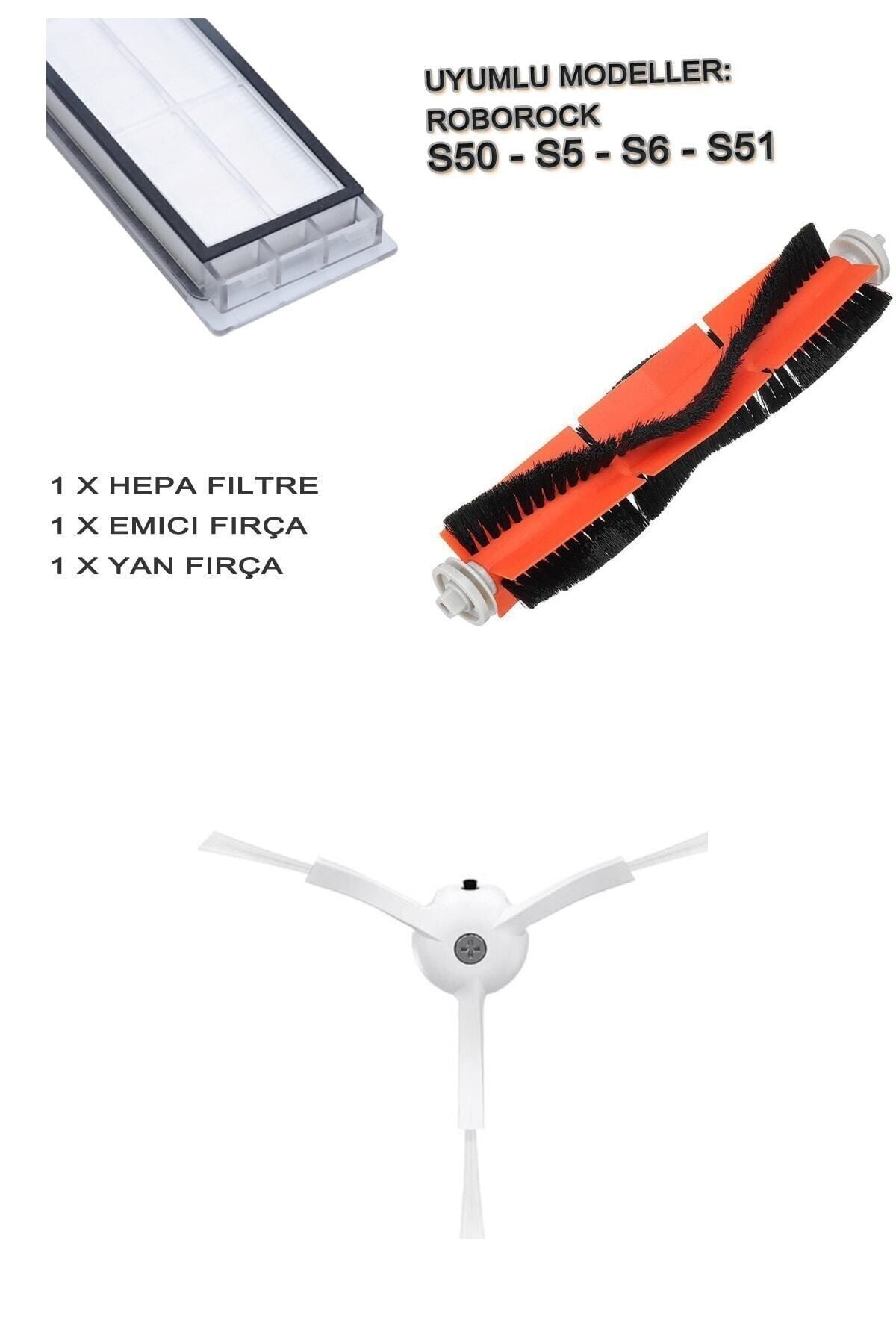 Mi Robot Vakum S50 S51 S5 S6 Hepa Filtre + Yan Fırça + Emici Ana Fırça