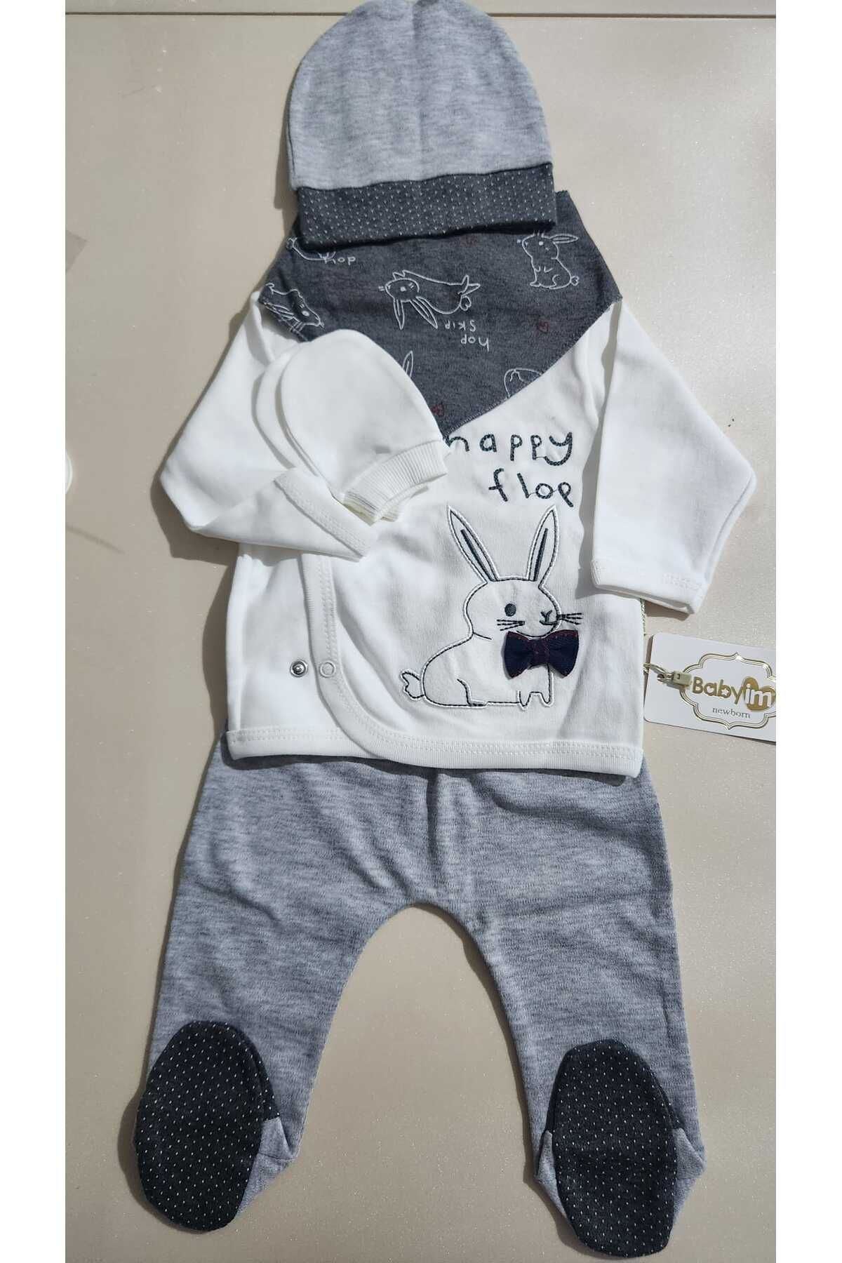 Hastane çıkışı Tavşanlı zıbın set Bebek