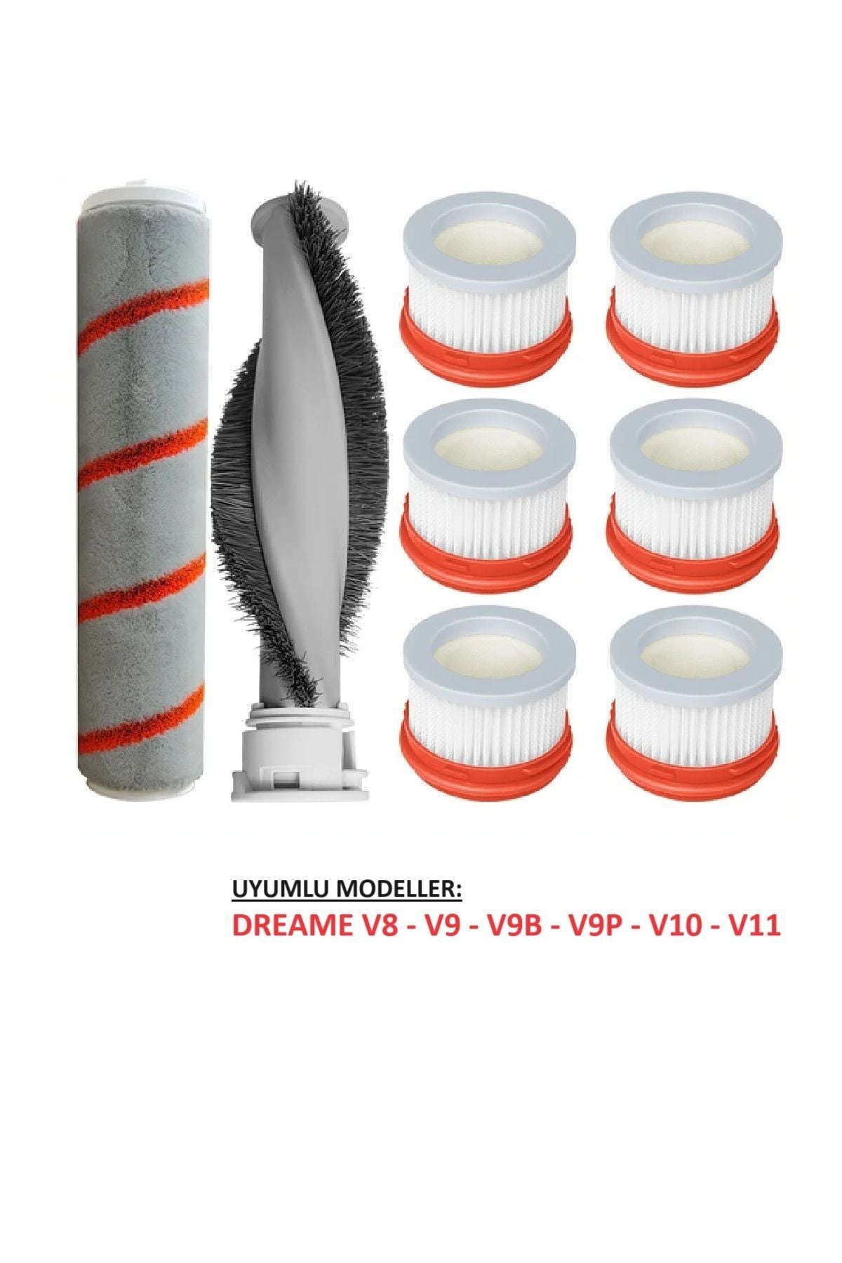 Dreame V8 V9 V9B V9P XR V10 V11 rulo fırça HEPA filtre Seti