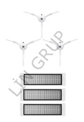 Xiaomi Vacuum Cleaner 1S (SDJQR03RR) Robot Süpürge Uyumlu 6'lı Yedek parça Seti