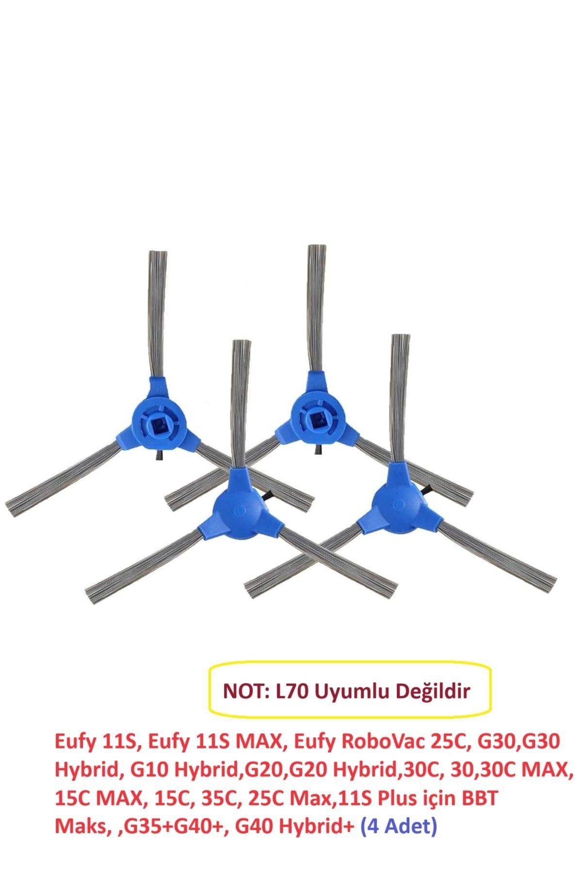 11S, RoboVac 25C G30 Hybrid G10 G20 Hybrid 30C 15C Yan Fırça - 4 Adet