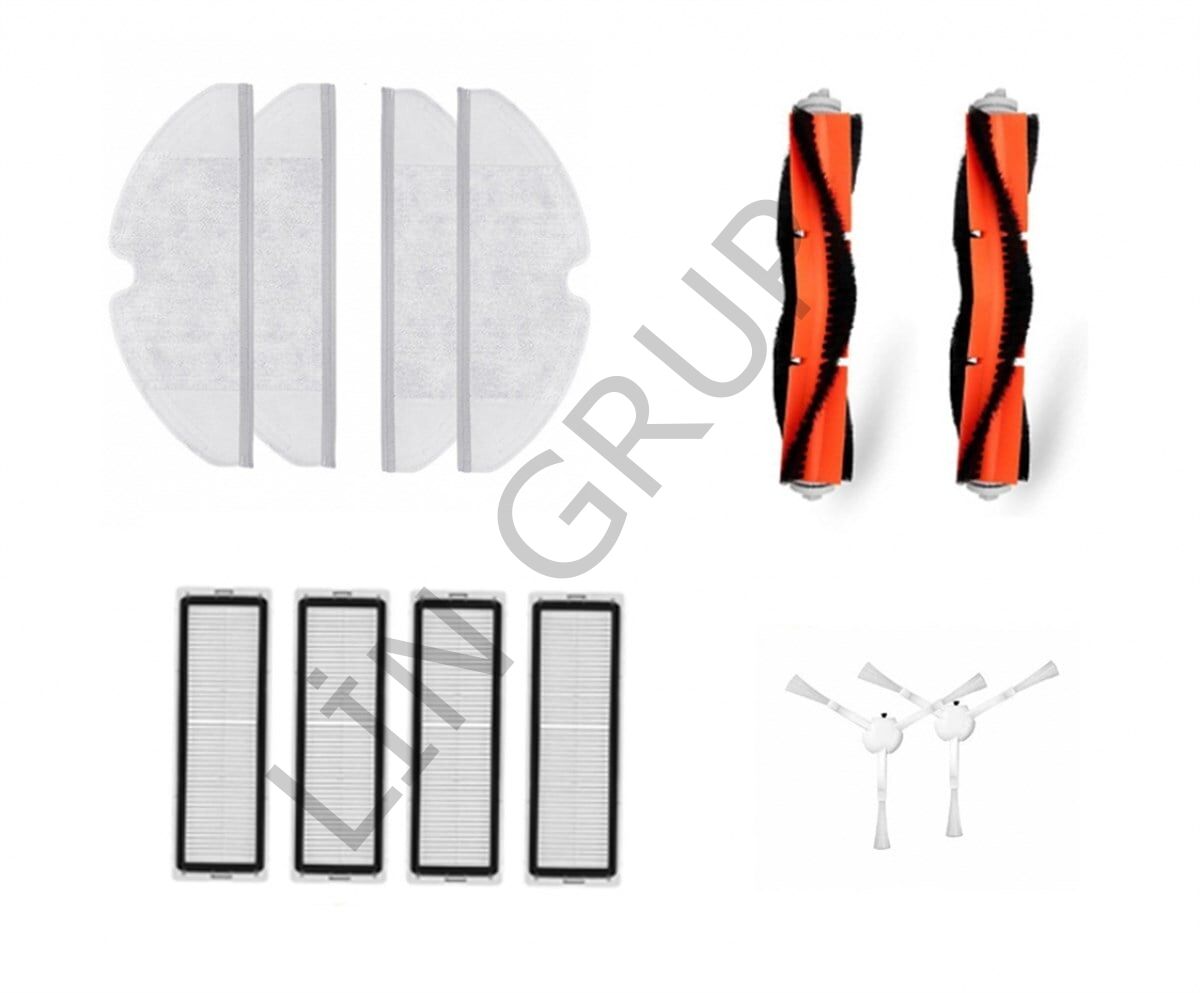 Xiaomi Vacuum Mop 1C (STYTJ01ZHM) Robot Süpürge Uyumlu 12'li Anafırça- Yedek Parça Seti