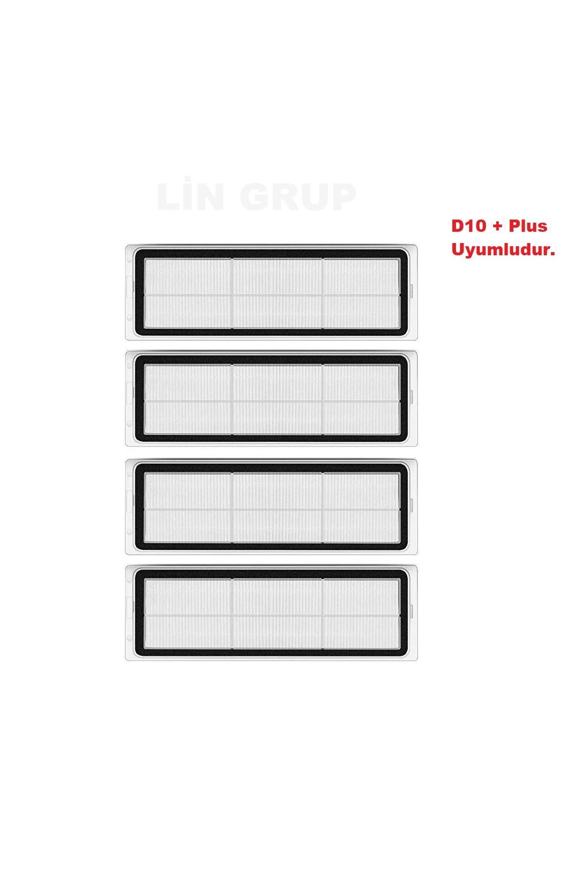 Dreame Bot D10+ Plus Uyumlu Yedek 4 Adet Hepa Filtre
