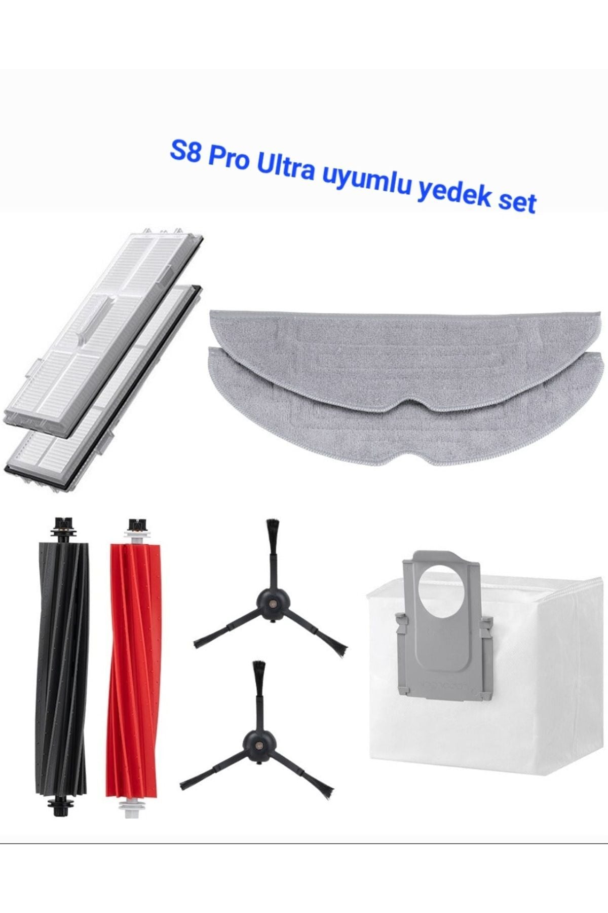 Roborock S8 Pro Ultra Sonic Fırça Filtre Torba Paspas Seti